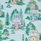 Lenox Spice Village Allover Tablecloth, Blue - 70"W x 70"L Round
